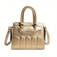 Geometric Quilted Pattern Square Crossbody Bag