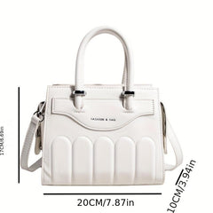 Geometric Quilted Pattern Square Crossbody Bag