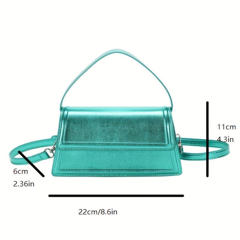 Neon Crossbody Bag Glossy PU Leather Handbags Small Flap Purse For Women