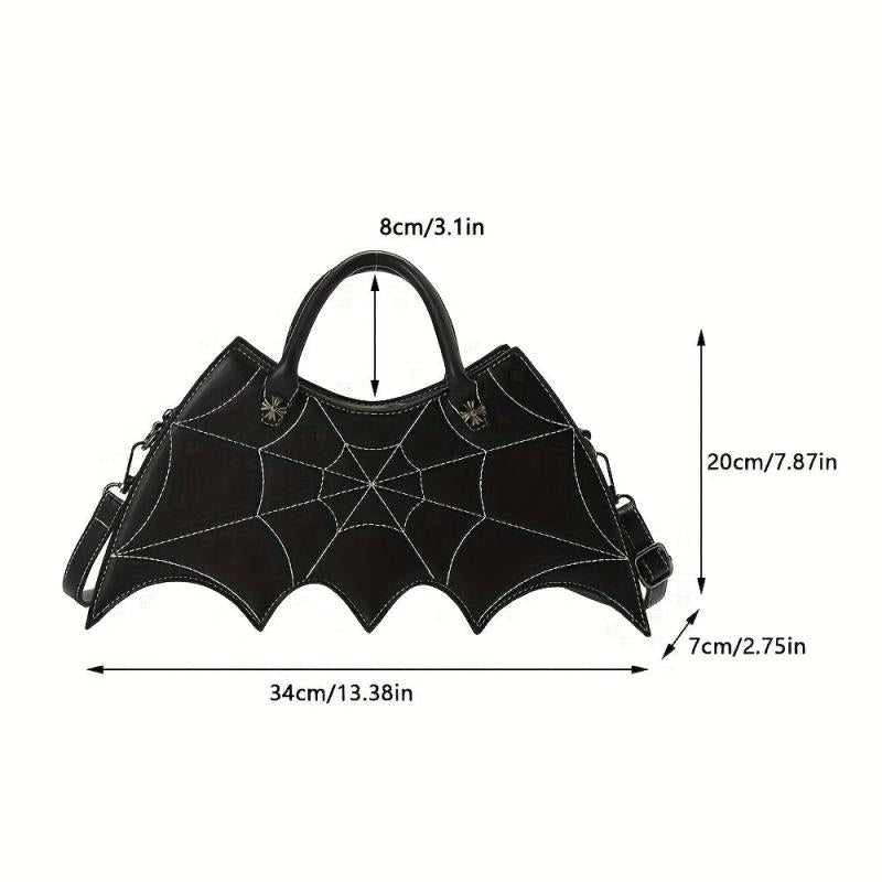 Gothic Embroidered Bat Shaped Bag