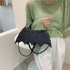 Gothic Embroidered Bat Shaped Bag