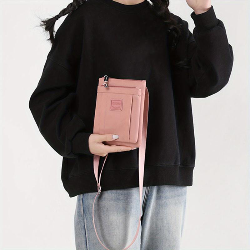Mini Nylon Mobile Phone Bag Crossbody Shoulder Coin Purse