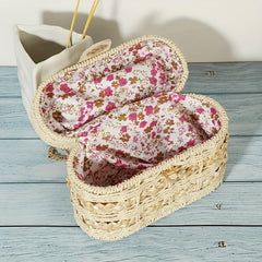 Straw Shoulder Bag Woven Solid Box Bag Crossbody Bag