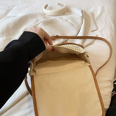 Minimalist Straw Square Shoulder Bag All Match Crossbody Purse