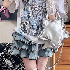Y2K Star Shoulder Bag Retro Handbag Purse Crossbody Cartoon Graphic