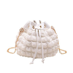 Cloud Ruched Bucket Bag Chain Crossbody Shoulder Purse