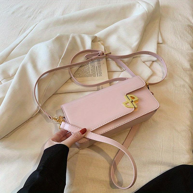 Minimalist Square Flap Shoulder Bag All Match Stylish Underarm Bag