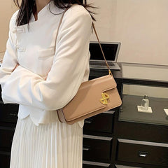 Minimalist Square Flap Shoulder Bag All Match Stylish Underarm Bag