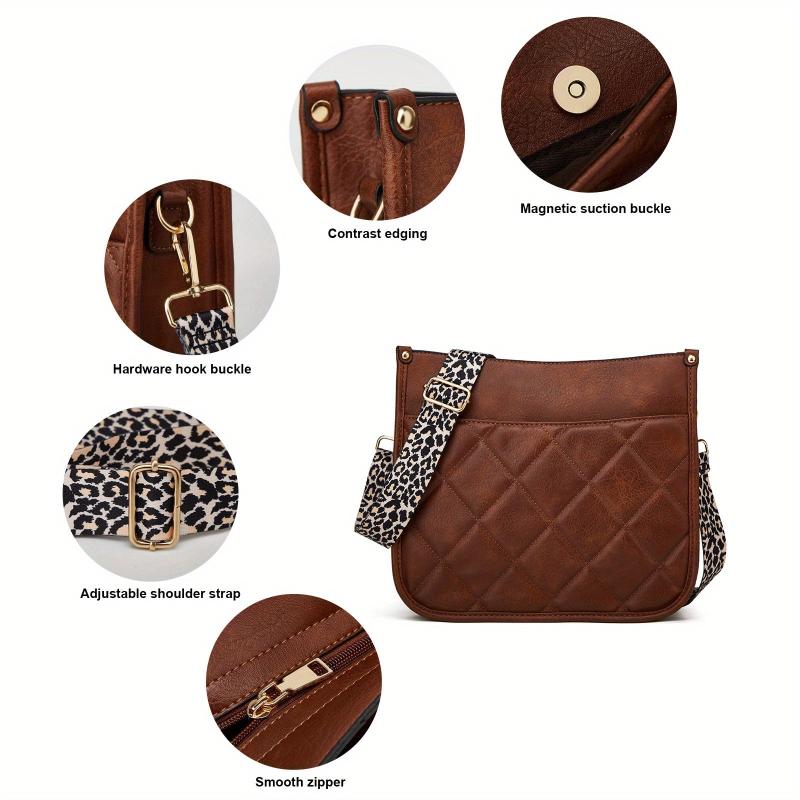 Vintage Quilted Crossbody Bag Classic Argyle Pattern