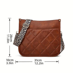 Vintage Quilted Crossbody Bag Classic Argyle Pattern