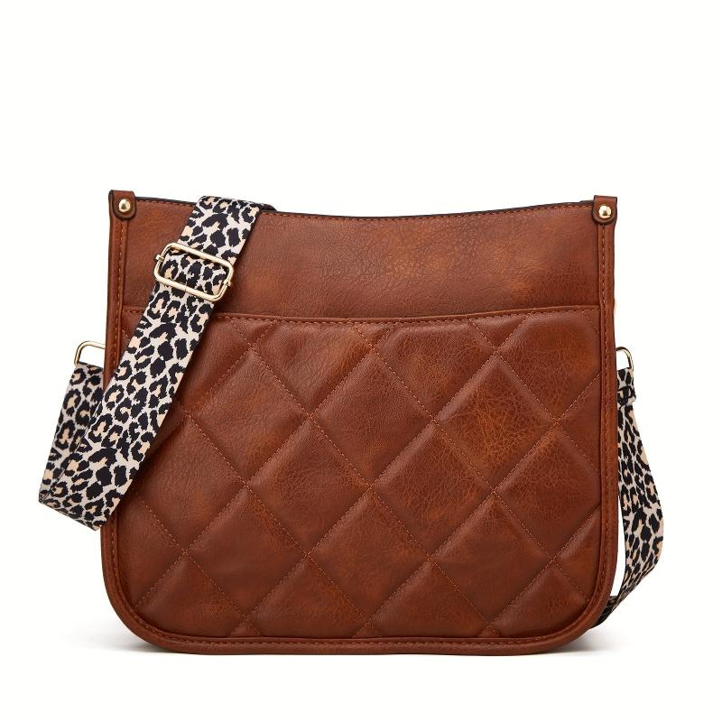 Vintage Quilted Crossbody Bag Classic Argyle Pattern