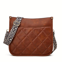 Vintage Quilted Crossbody Bag Classic Argyle Pattern