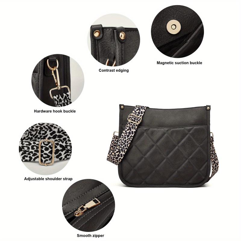 Vintage Quilted Crossbody Bag Classic Argyle Pattern