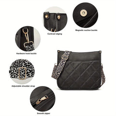 Vintage Quilted Crossbody Bag Classic Argyle Pattern
