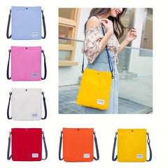 Small Solid Crossbody Bag Canvas Lightweight Messenger Bag Casual Shoulder Bag