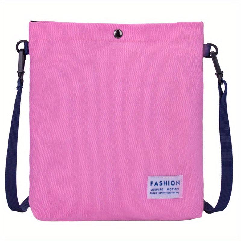 Small Solid Crossbody Bag Canvas Lightweight Messenger Bag Casual Shoulder Bag