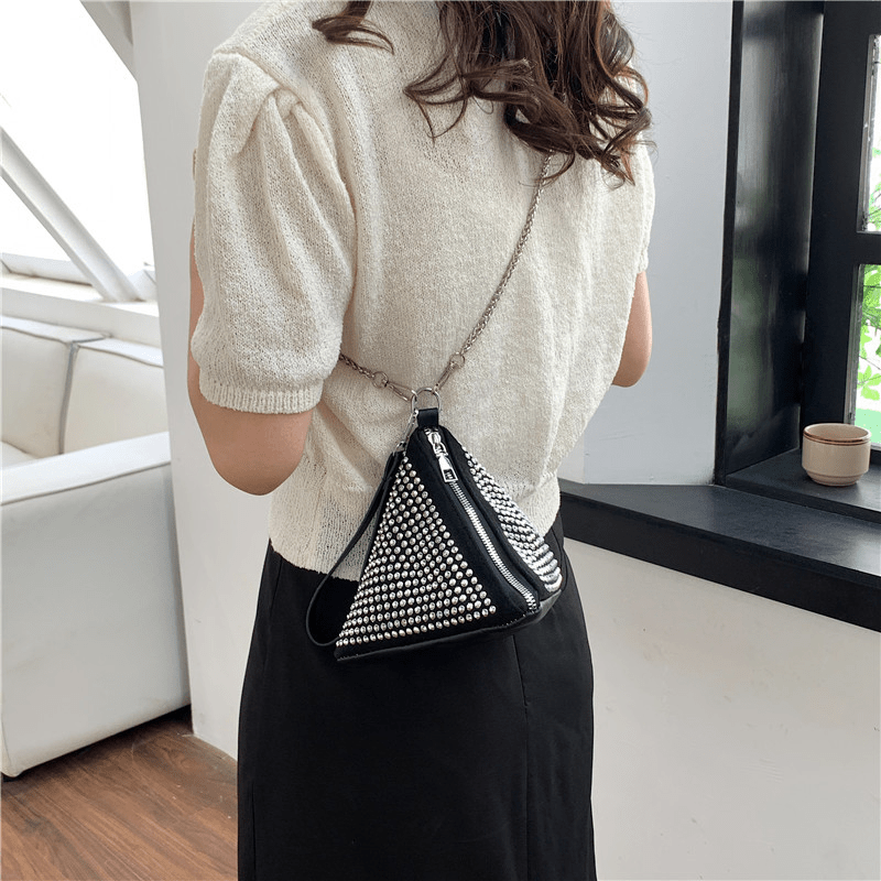 Rivet Decor Crossbody Bag Mini Purse