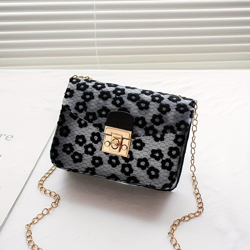 Jacquard Chain Crossbody Bag Clear PVC Square Purse Shoulder Bag