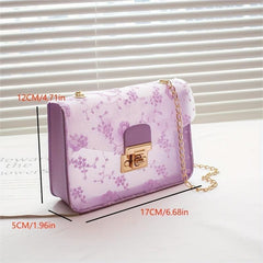 Jacquard Chain Crossbody Bag Clear PVC Square Purse Shoulder Bag