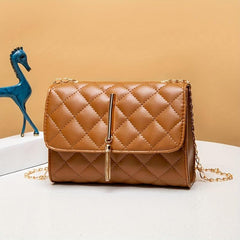 Argyle Quilted Chain Crossbody Bag Women's Tassel Square Purses
