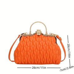 Ruched Crossbody Bag Top Ring Clutch Purse PU Leather