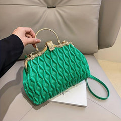 Ruched Crossbody Bag Top Ring Clutch Purse PU Leather
