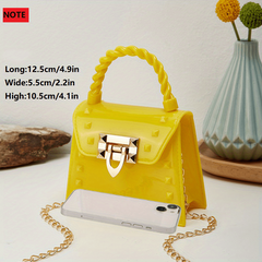 Jelly Studded Handbag Crossbody Bag PVC Flap Purse for Women