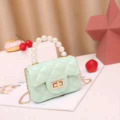 Small Square Bag Turn Lock Satchel Crossbody Bag