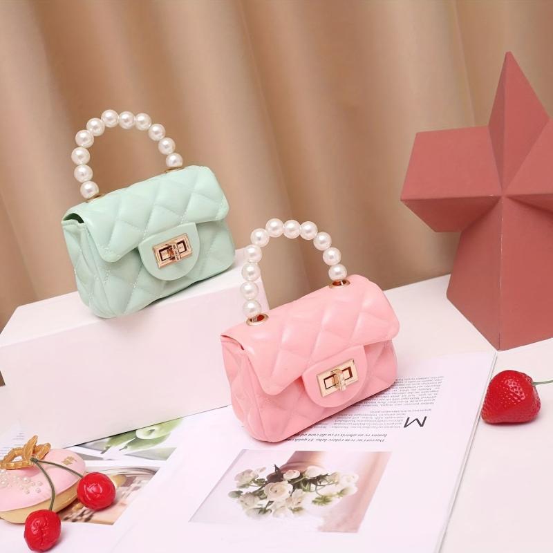 Small Square Bag Turn Lock Satchel Crossbody Bag