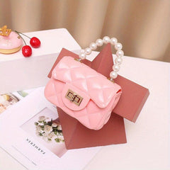 Small Square Bag Turn Lock Satchel Crossbody Bag