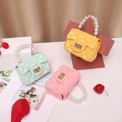 Small Square Bag Turn Lock Satchel Crossbody Bag