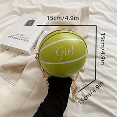 Mini Basketball Shaped Novelty Crossbody Bag Women's Handbag & Shoulder Purse