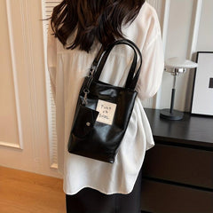 Stylish Mini Crossbody Bucket Bag PU Shoulder Bag Women's Handbag