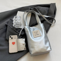 Stylish Mini Crossbody Bucket Bag PU Shoulder Bag Women's Handbag