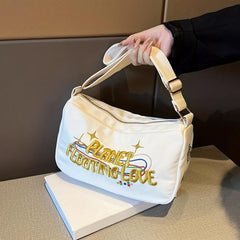 Y2K Letter Graphic Shoulder Crossbody Bag