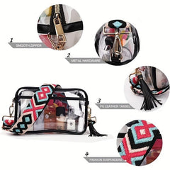Summer Transparent Crossbody Bag Stadium Approved Square Purse