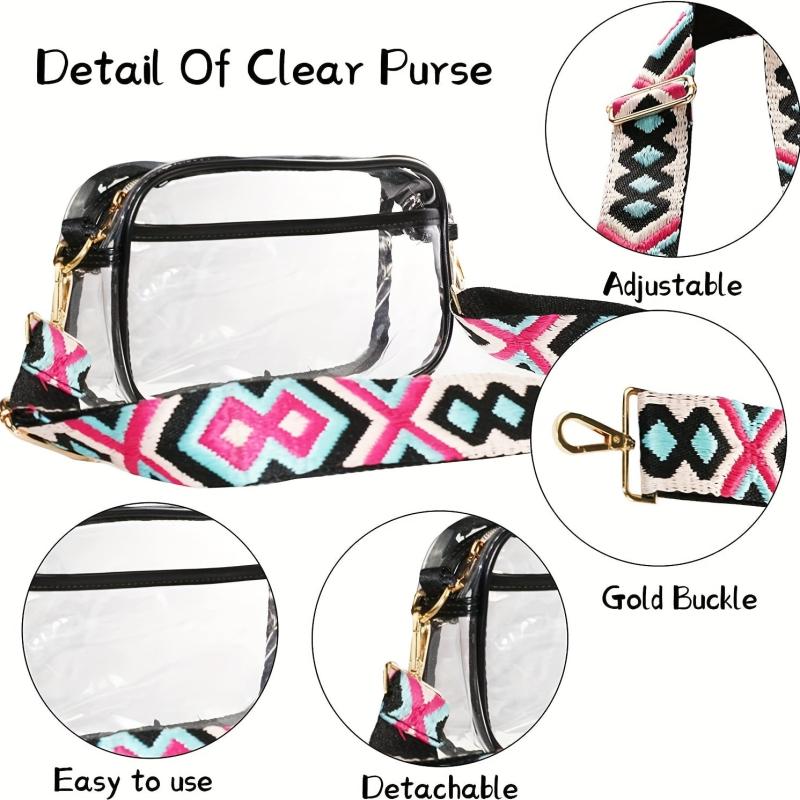 Summer Transparent Crossbody Bag Stadium Approved Square Purse