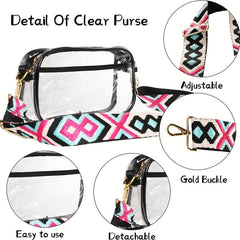 Summer Transparent Crossbody Bag Stadium Approved Square Purse