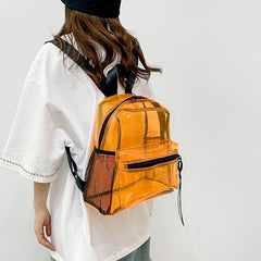 Transparent PVC Backpack Waterproof Jelly Schoolbag