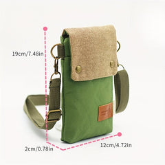 Canvas Cell Phone Crossbody Bag Lightweight Zipper Purse