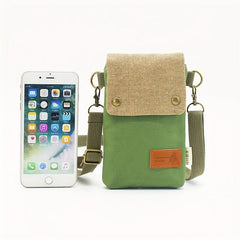 Canvas Cell Phone Crossbody Bag Lightweight Zipper Purse