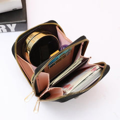 Double Zipper Touchscreen Phone Bag Shoulder Crossbody Women's Wallet