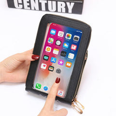 Double Zipper Touchscreen Phone Bag Shoulder Crossbody Women's Wallet