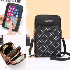 Double Zipper Touchscreen Phone Bag Shoulder Crossbody Women's Wallet