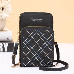 Double Zipper Touchscreen Phone Bag Shoulder Crossbody Women's Wallet