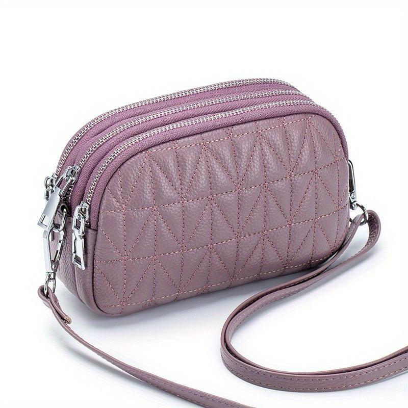 Small Argyle Quilted Crossbody Bag Women's Leather Purse
