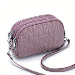 Small Argyle Quilted Crossbody Bag Women's Leather Purse
