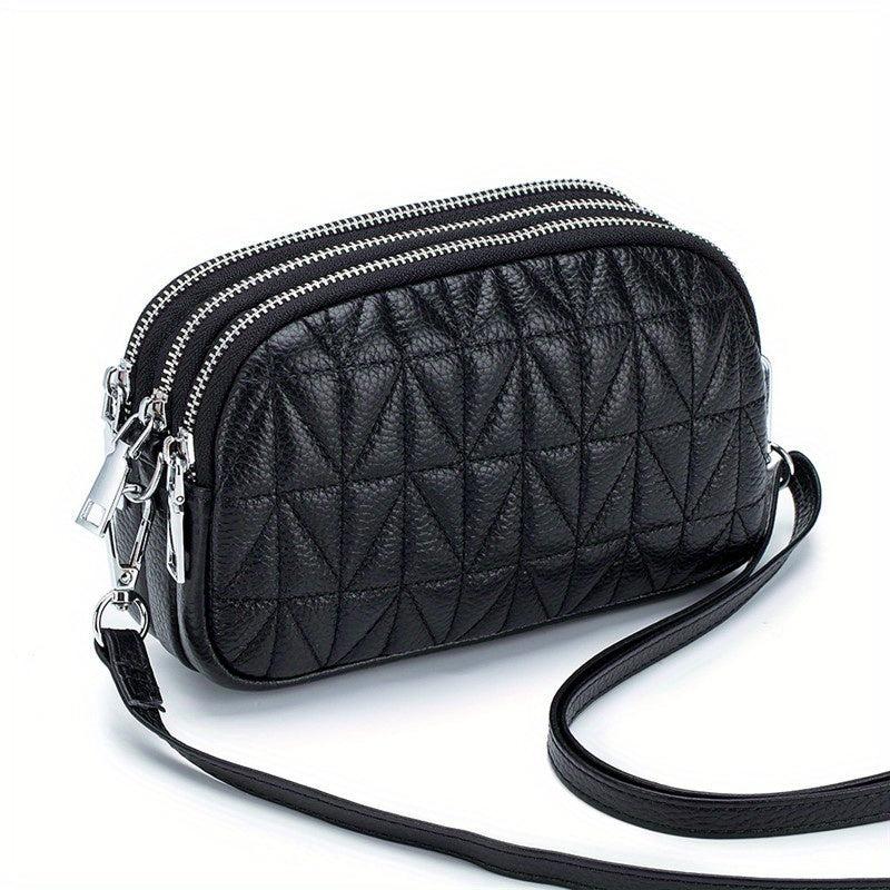 Small Argyle Quilted Crossbody Bag Women's Leather Purse