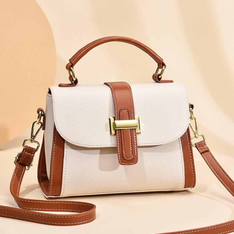 Portable Top Handle Large Capacity Shoulder Bag PU Leather Crossbody Bag