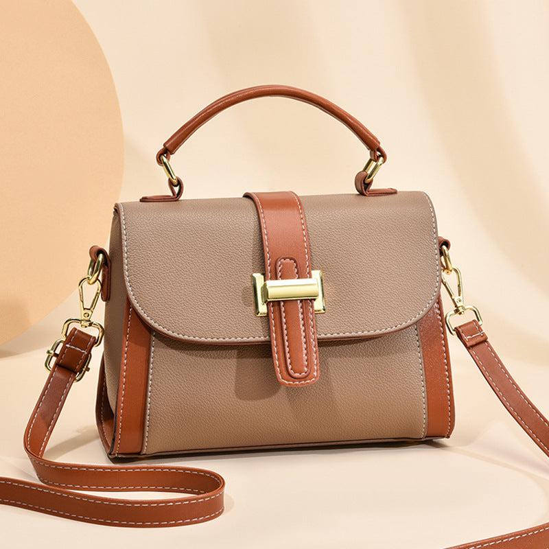 Portable Top Handle Large Capacity Shoulder Bag PU Leather Crossbody Bag